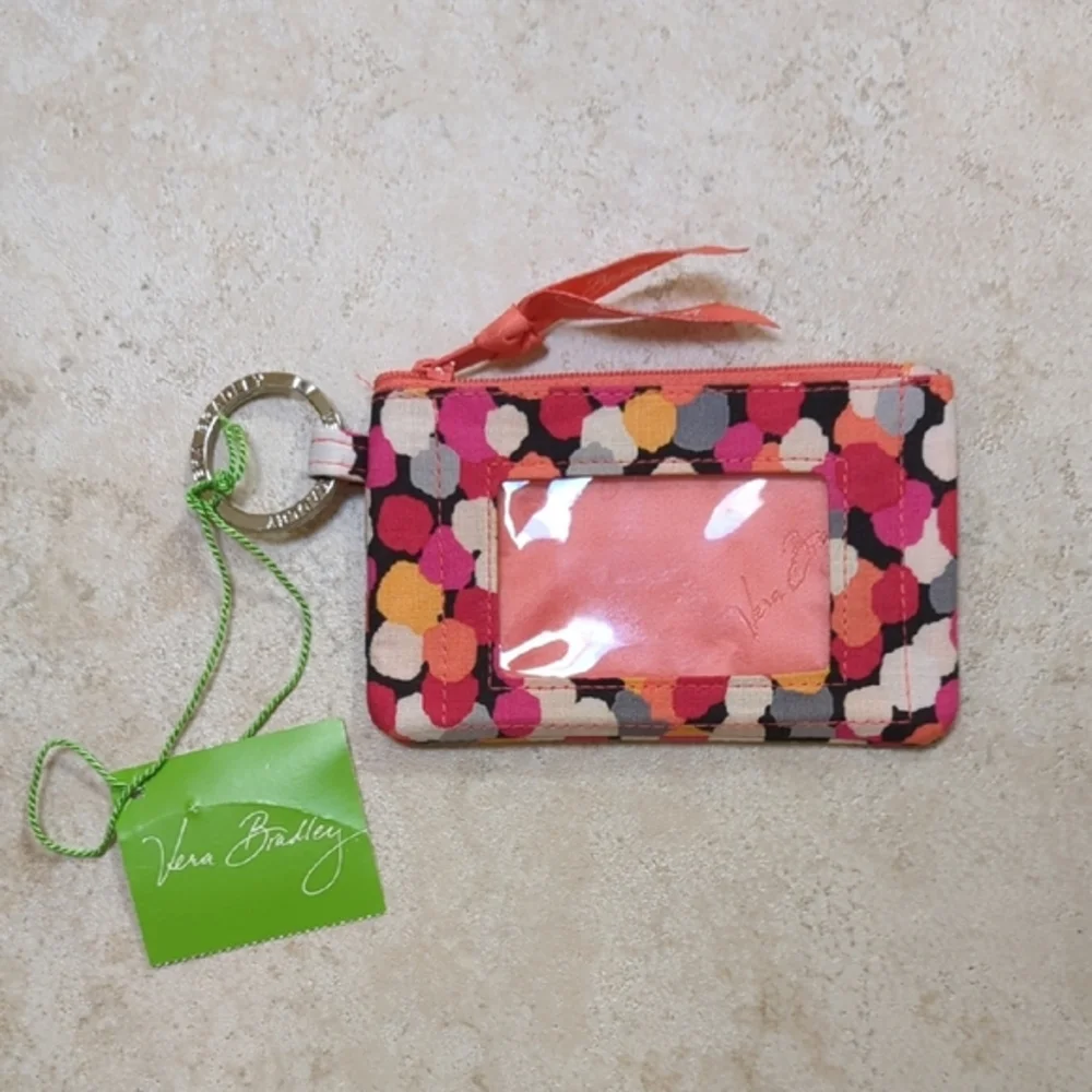 Vera Bradley Pink Confetti Zip ID Case